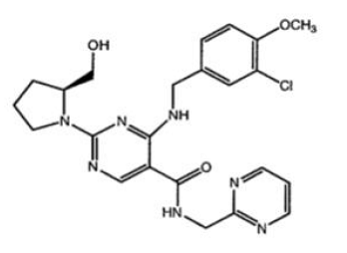 Illustrazione di formula di struttura di STENDRAÂ® (avanafil)